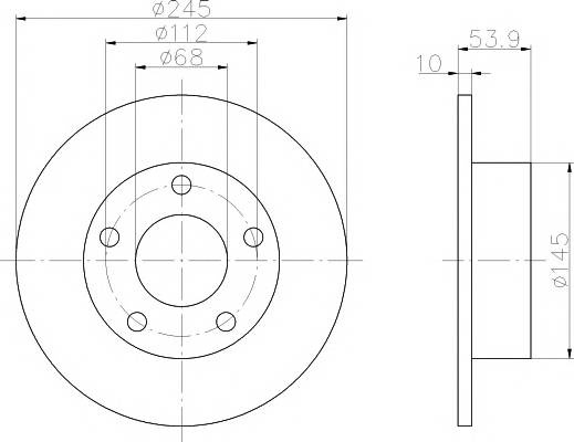 Торм диск зад 245x10 5 отв min2