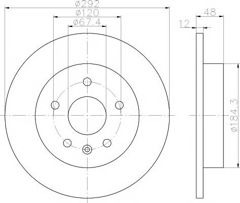 Тормдиск зад292x12 5 отв