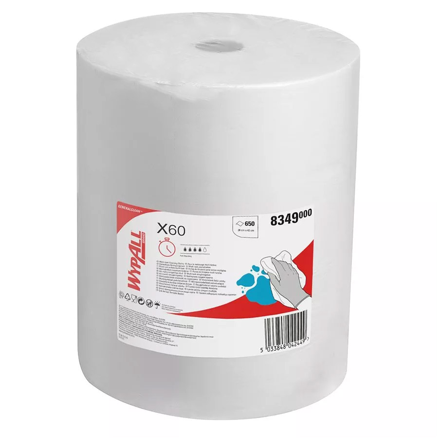 Протирочный материал в рулонах WypAll X60 белый (1 рул х 650 л)