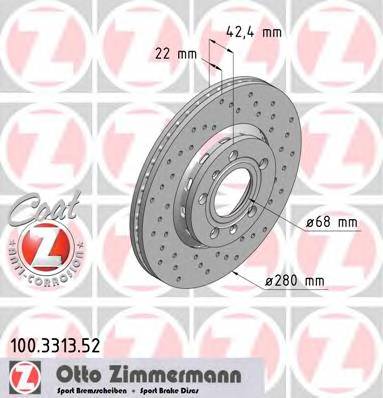 Диск тормозной задний AUDI SPORT Coat Z