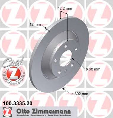 Диск тормозной задний AUDI Coat Z