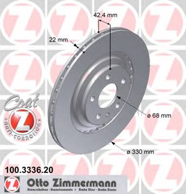 Диск тормозной задний AUDI Coat Z