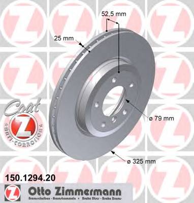 Тормдиск первент325x25 5 отвmin 2 Coat Z