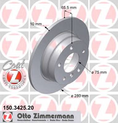 Тормдиск зад280x10 5 отвmin 2 Coat Z