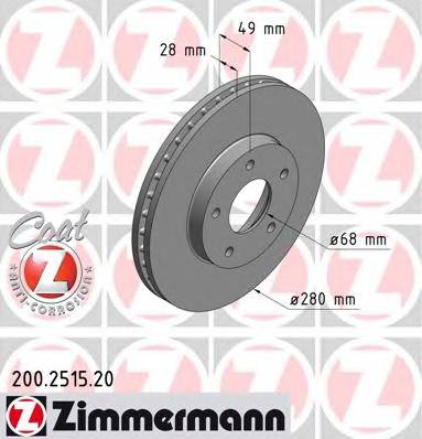 Тормдиск первент280x28 5 отвmin2 Coat Z