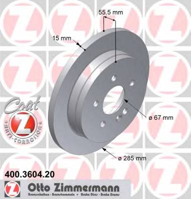 Тормдиск зад285x15 5 отвmin 2 Coat Z