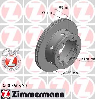 Диск тормозной задний Mercedes MB SPRINTER4  VW LT Coat Z