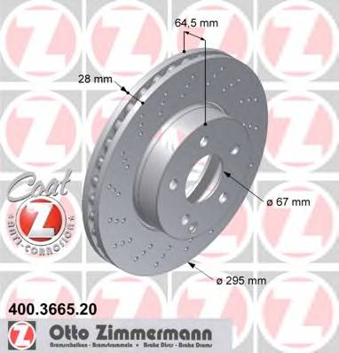 Диск тормозной передний MERCEDES W204/W212 09- D295мм.с перфорацией