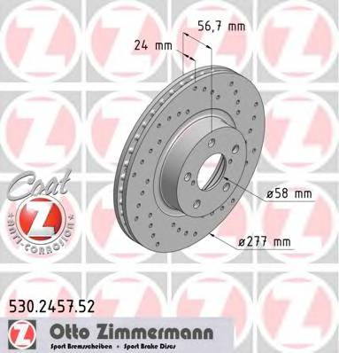 Тормдиск первент276x24 5 отвmin 2 SPORT Coat Z