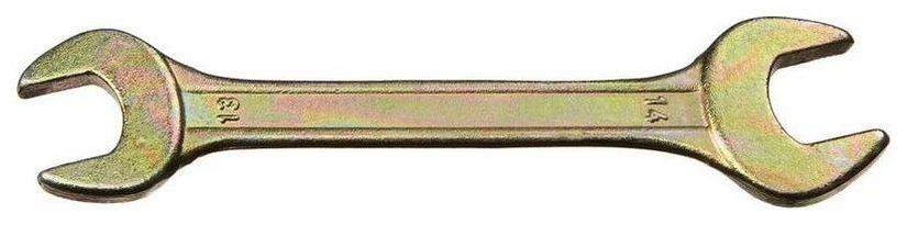Ключ рожковый. 19 х 22 мм. желтый цинк Сибртех