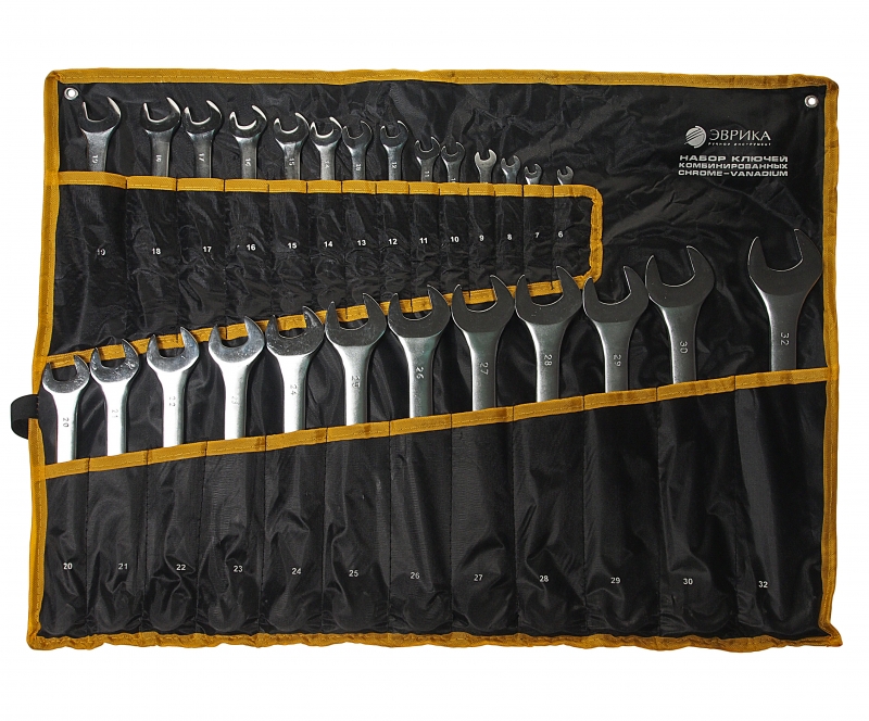 Набор ключей комбинированных 6-32мм 26 предметов в сумке сатинирова