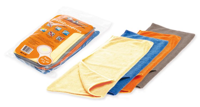 Набор салфеток прямоугольники из микрофибры (8 шт.. 30*30 см) Фотография Airline ABV05