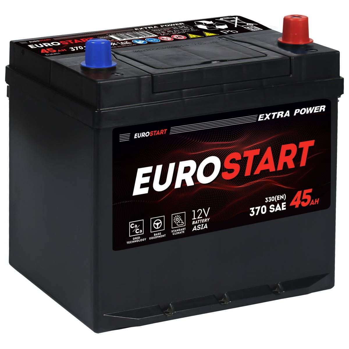 АКБ EUROSTART Extra Power Asia 45Ah R+ (без борта) Фотография EUROSTART EUA450