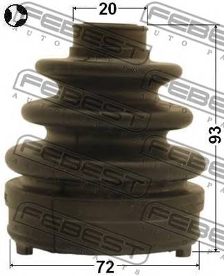 ПЫЛЬНИК ШРУС ВНУТРЕННИЙ (72X93X20) КОМПЛЕКТ Фотография Febest 0815G12