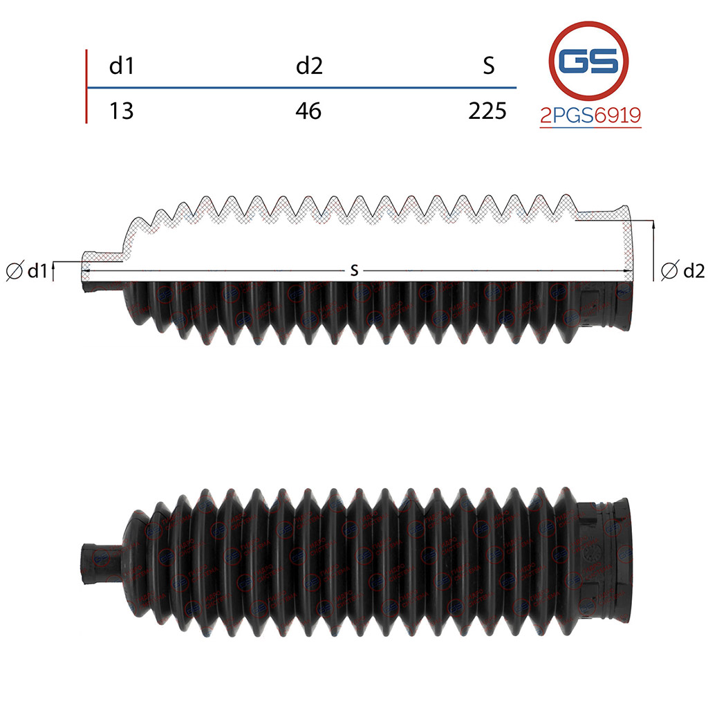 Пыльник рулевой рейки размер: 9x52.5x162 Фотография GS 2PGS6919