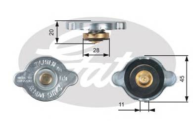 Крышка радиатора маленькая 88kPa/0.9kg большой клапан (7410-30024) Фотография Gates RC124