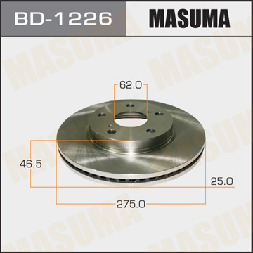 Диск тормозной MASUMA PRIUS. ZVW41 Фотография Masuma BD1226