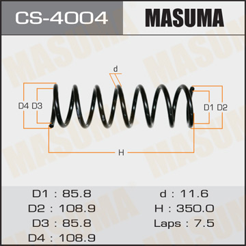 Пружина подвески Masuma rear AXELA. BK5P Фотография Masuma CS4004