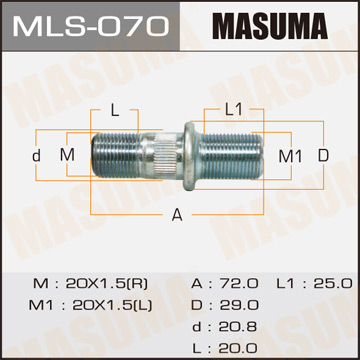 Шпилька для грузовика Masuma OEM_90942-02046 Toyota Фотография Masuma MLS070