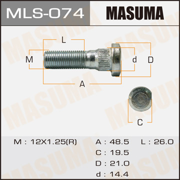 Шпилька для грузовика Фотография Masuma MLS074