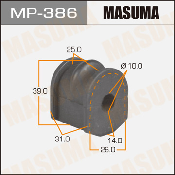 Втулка стабилизатора Masuma .rear. Caravan #E24. Pulsar N14. 15. Sunny B13. 1 Фотография Masuma MP386