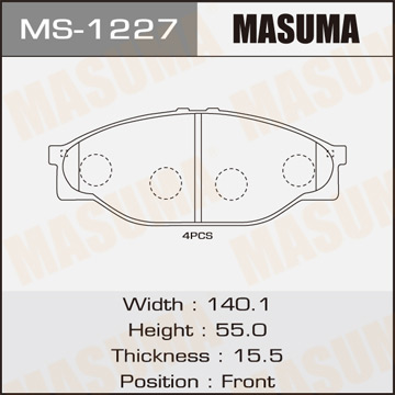 Колодки тормозные дисковые передние Фотография Masuma MS1227