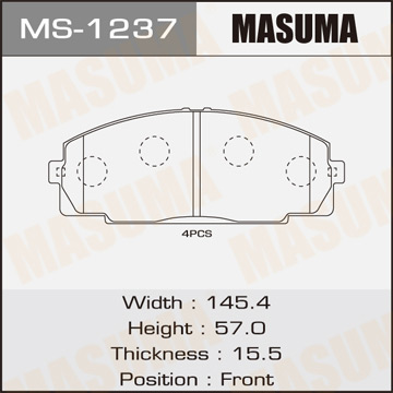 Колодки тормозные дисковые передние Фотография Masuma MS1237