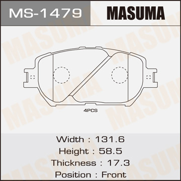 Колодки тормозные дисковые передние Фотография Masuma MS1479