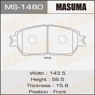 Колодки дисковые Masuma AN-670 (1.12) Фотография Masuma MS1480