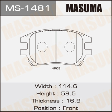 Колодки дисковые Masuma Фотография Masuma MS1481
