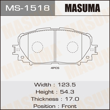Колодки дисковые Masuma AN-715K Фотография Masuma MS1518