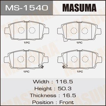 Колодки дисковые Masuma AN-713WK Фотография Masuma MS1540