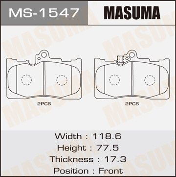 Колодки торм. передние Фотография Masuma MS1547
