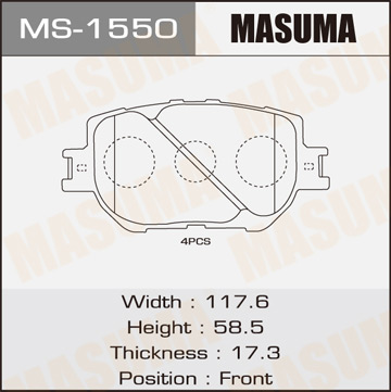 Колодки дисковые Masuma AN--K (1.12) Фотография Masuma MS1550
