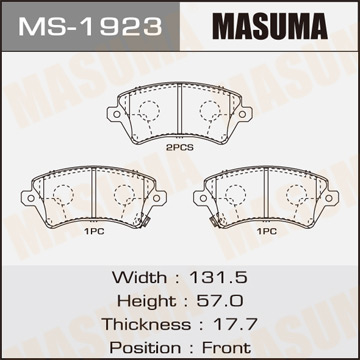 Колодки дисковые Masuma Фотография Masuma MS1923