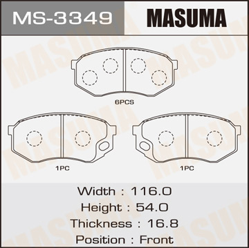 Колодки дисковые Masuma AN-427K к-т8шт (1.6) Фотография Masuma MS3349