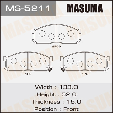Колодки тормозные дисковые передние Фотография Masuma MS5211
