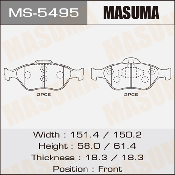 Колодки тормозные дисковые передние Фотография Masuma MS5495