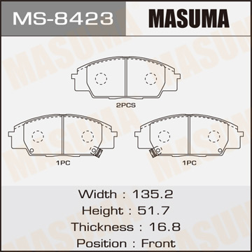 Тормозные колодки передние Masuma Фотография Masuma MS8423