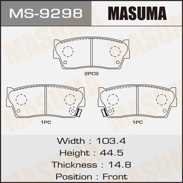 Колодки тормозные дисковые передние Фотография Masuma MS9298