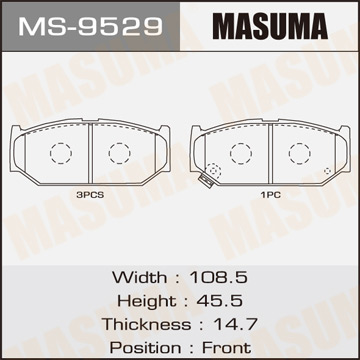 Колодки дисковые Masuma AN-706WK (1.12) Фотография Masuma MS9529