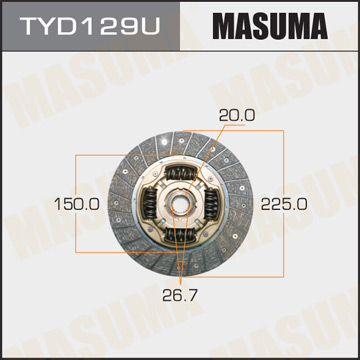 Диск сцепления Masuma 225*150*20*26.7 (1.10) Фотография Masuma TYD129U