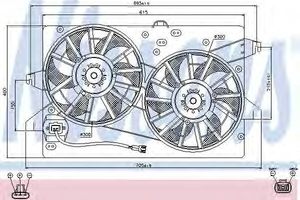 NS вентилятор охлаждения Ford Mondeo III 2 0i 16V 00-07 Фотография Nissens 85483