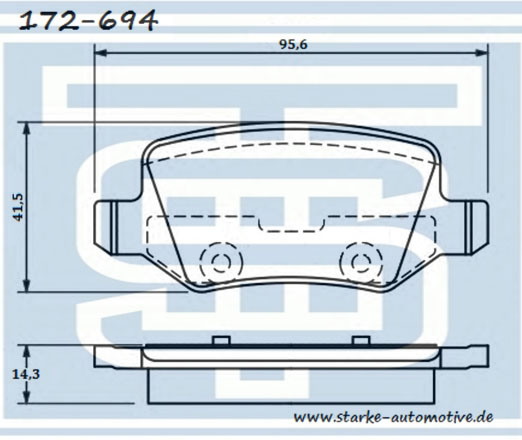 172-694_STARKE_Колодки тормозные зад. MER W168/W169 Фотография Starke 172694