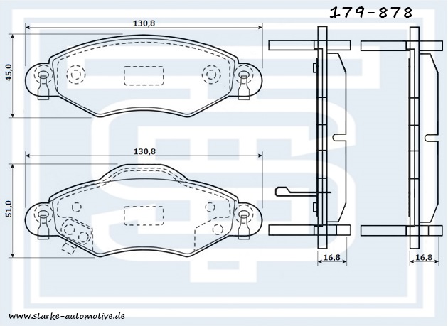 179-878_STARKE_Колодки тормозные TOYOTA YARIS передние Фотография Starke 179878